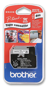 BROTHER MK231BZ �" (12mm) P-Touch Label Tape Black on White